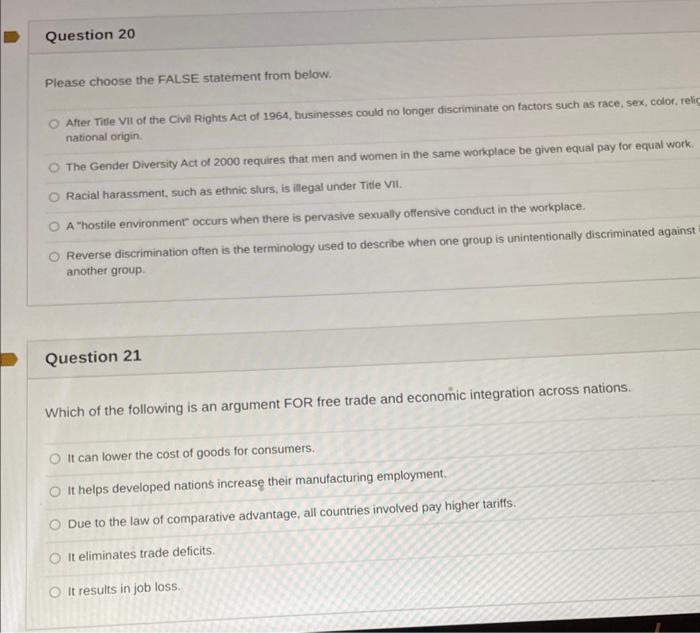 answer all i will upvote Please choose the FALSE