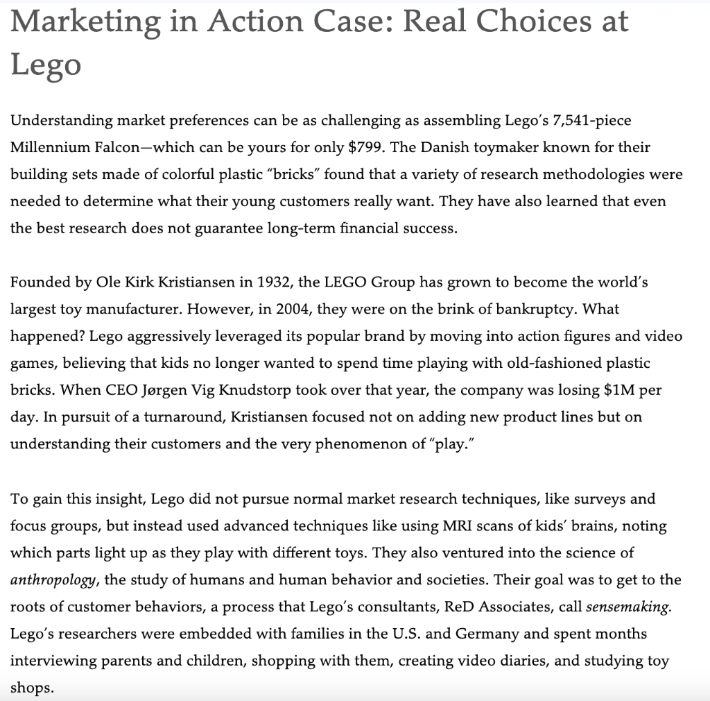 Marketing in Action Case: Real Choices at Lego