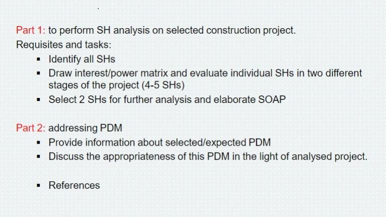 Create a construction project and complete the