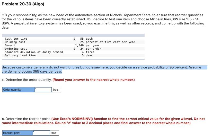 Please help solve for a. Determine the order