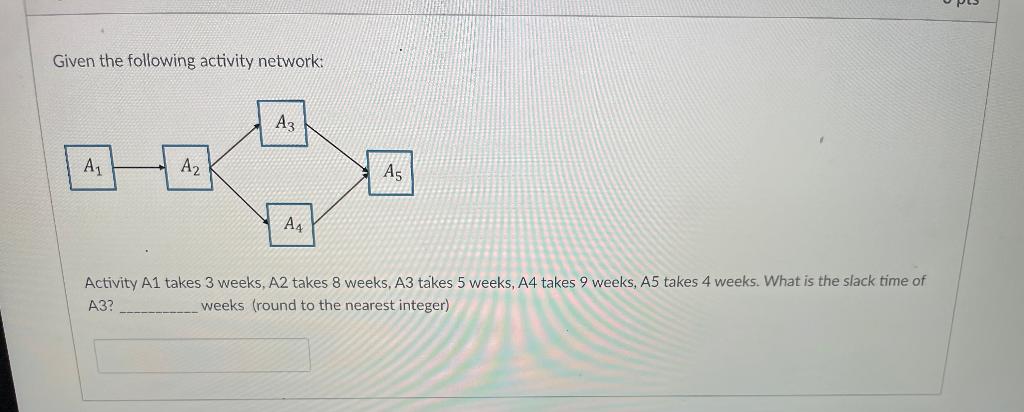 Given the following activity network: A3 A A A4