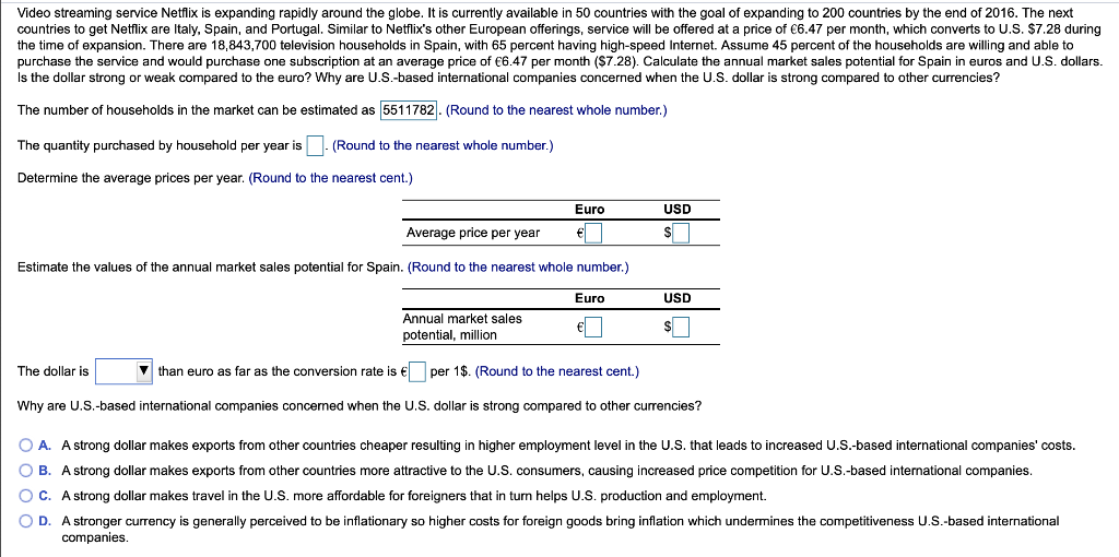 Marketing queastion Video streaming service