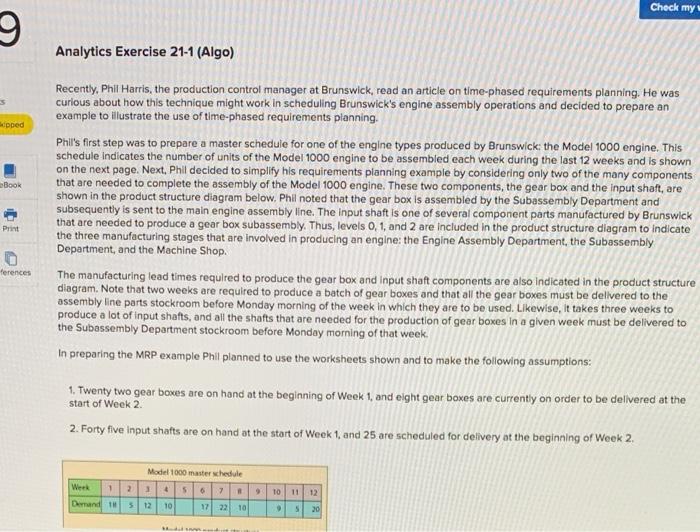 Check my 9 Analytics Exercise 21-1 (Algo) kipped