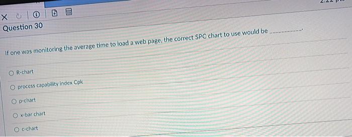 XO Question 30 If one was monitoring the average