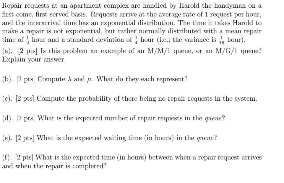 Repair requests at an apartment complex are