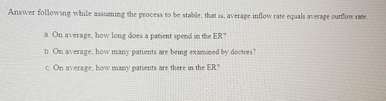 Q2. A hospital emergency room (ER) is currently