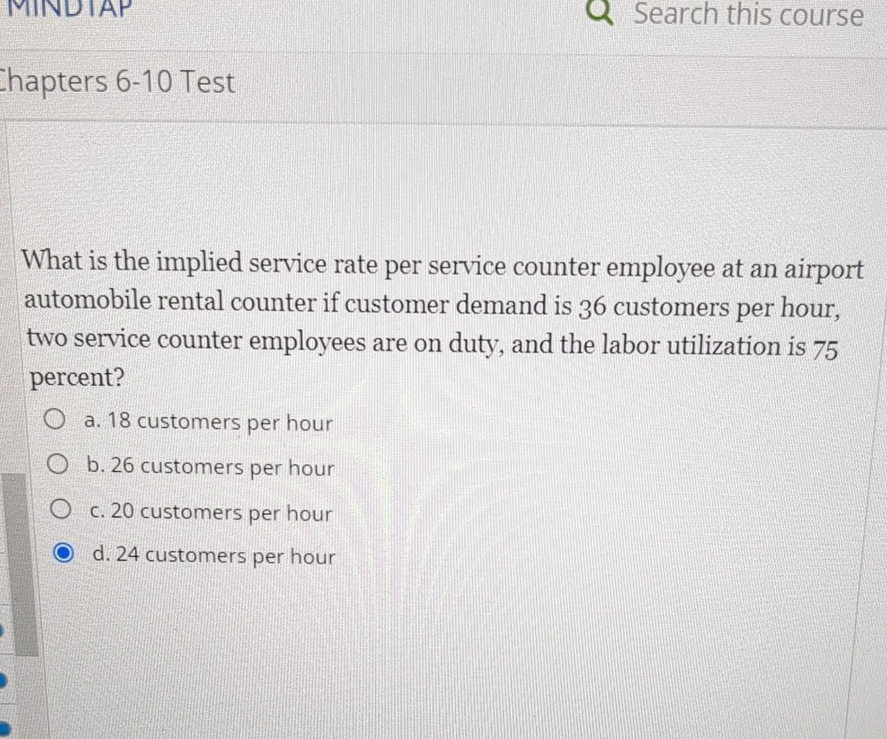 What is the implied service rate per service
