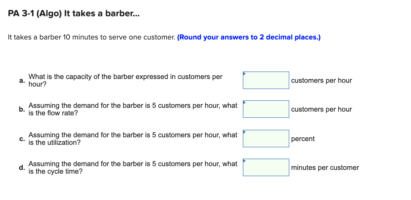 PA 3-1 (Algo) It takes a barber... It takes a