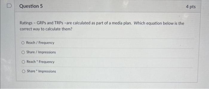 Ratings - GRPs and TRPs - are calculated as part