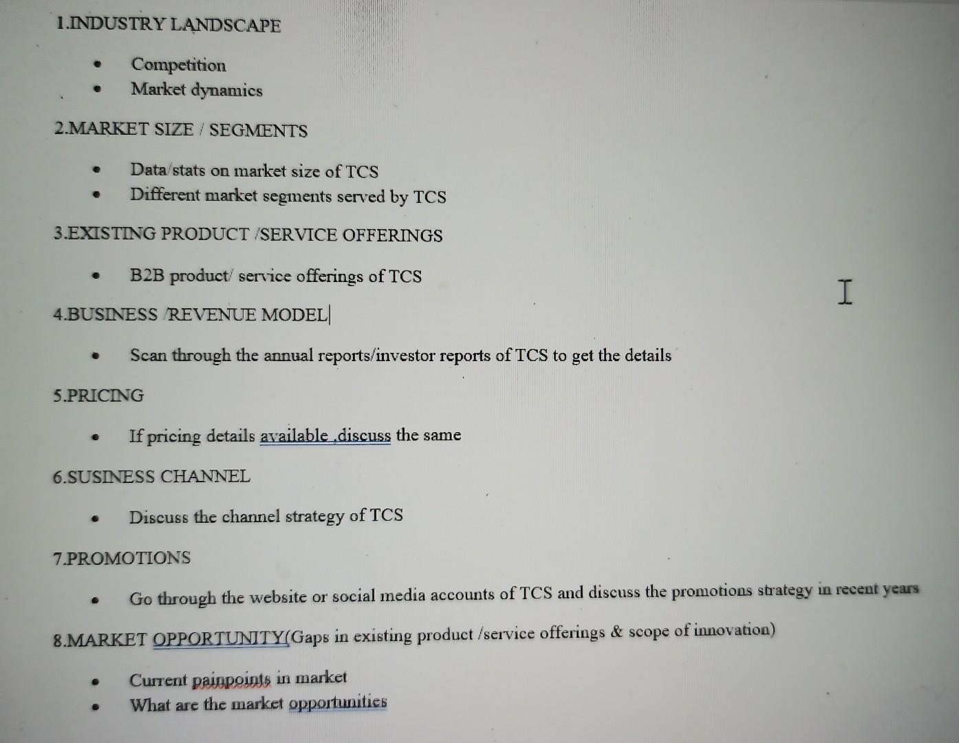 Prepare a presentation (ppt) on TCS B2B product/