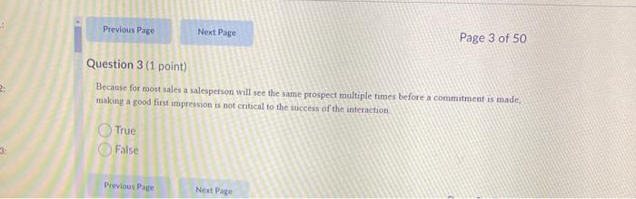 Previous Page Next Page Page 3 of 50 Question 3