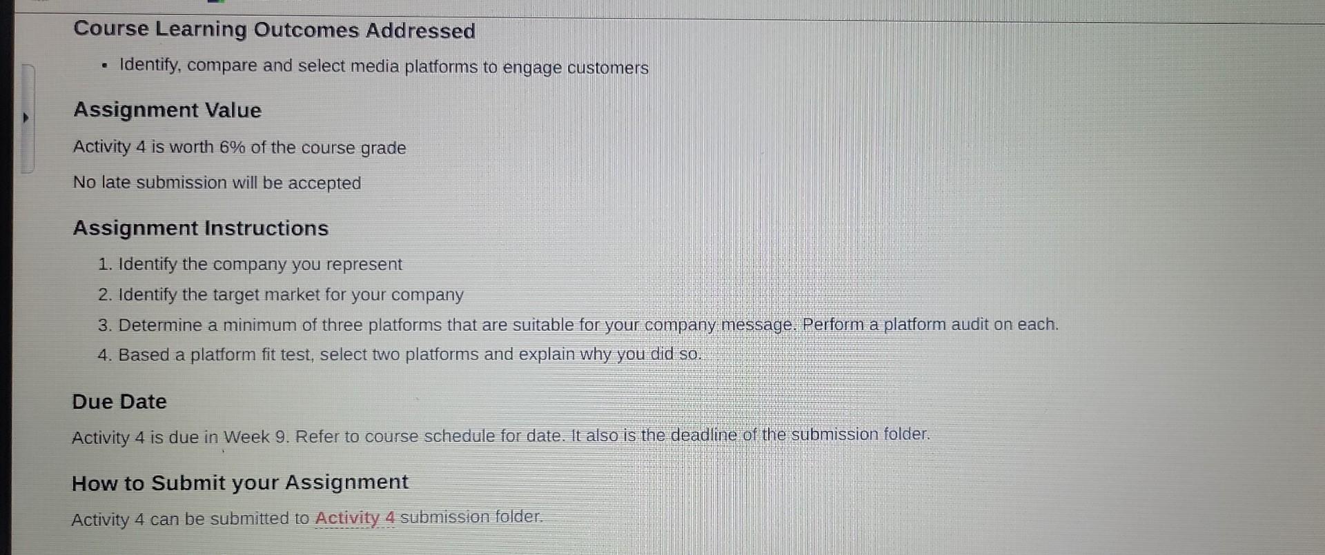 Course Learning Outcomes Addressed Identify,
