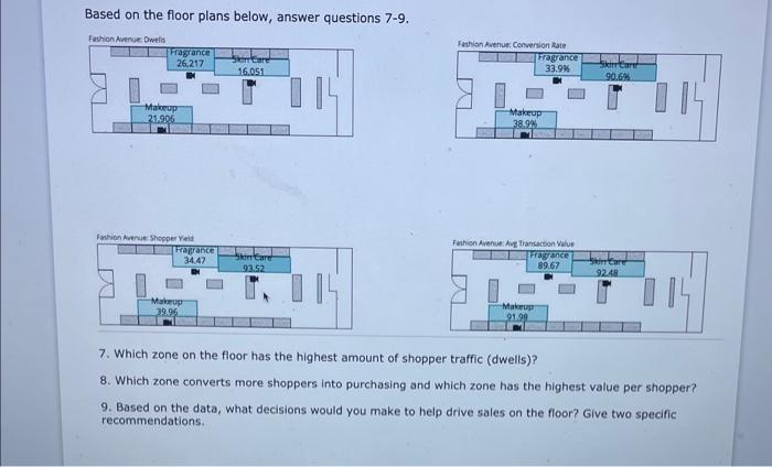 Answer questions 7-9 Based on the floor plans