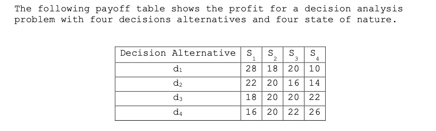a. If the decision maker knows nothing about the
