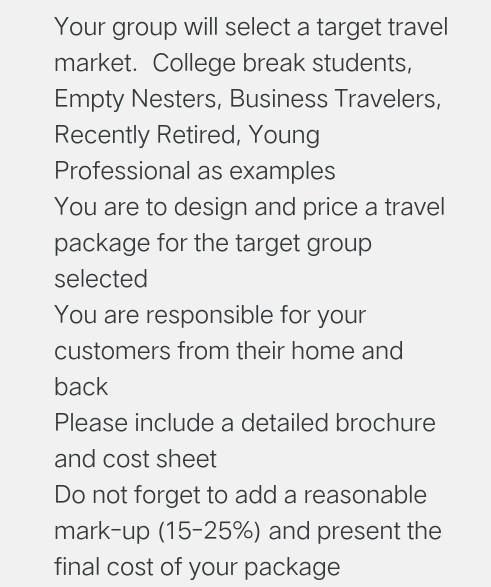 the project must include market research data.