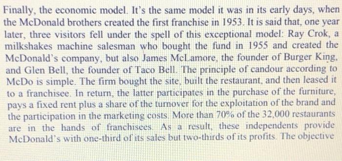 Finally, the economic model. It's the same model