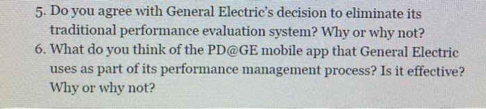 5. Do you agree with General Electric's decision