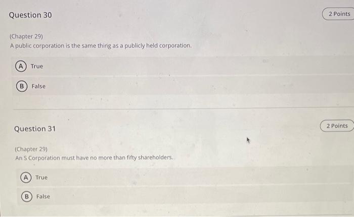 (Chapter 29) A public corporation is the same