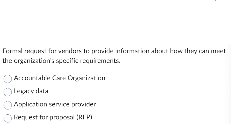 Formal request for vendors to provide information
