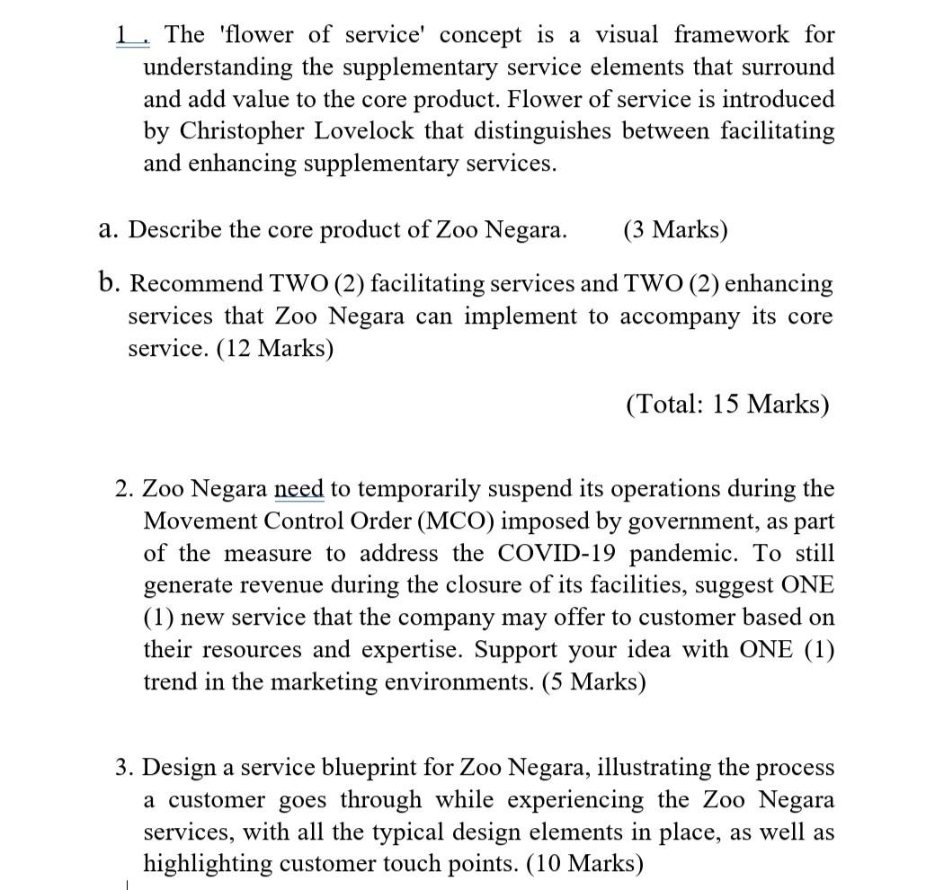 1. The 'flower of service' concept is a visual