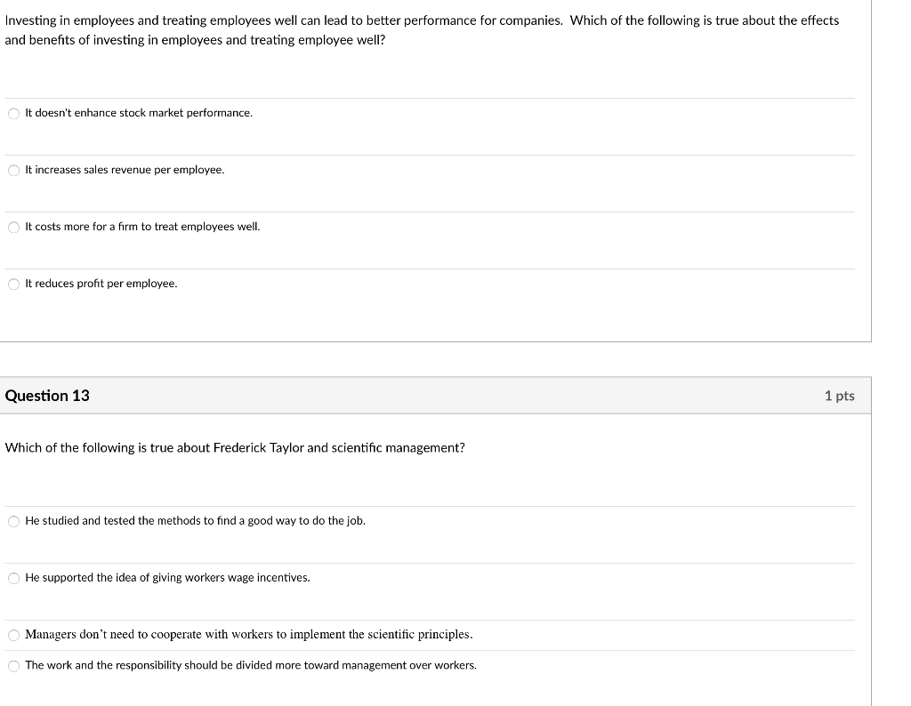 Investing in employees and treating employees