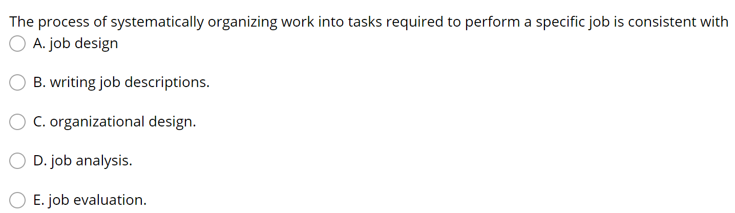 The process of systematically organizing work