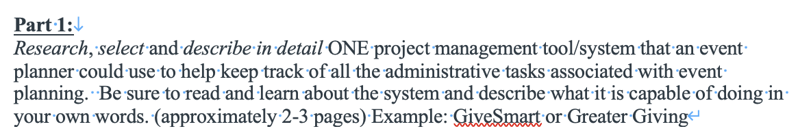 Part 1:1 Research, select and describe in detail