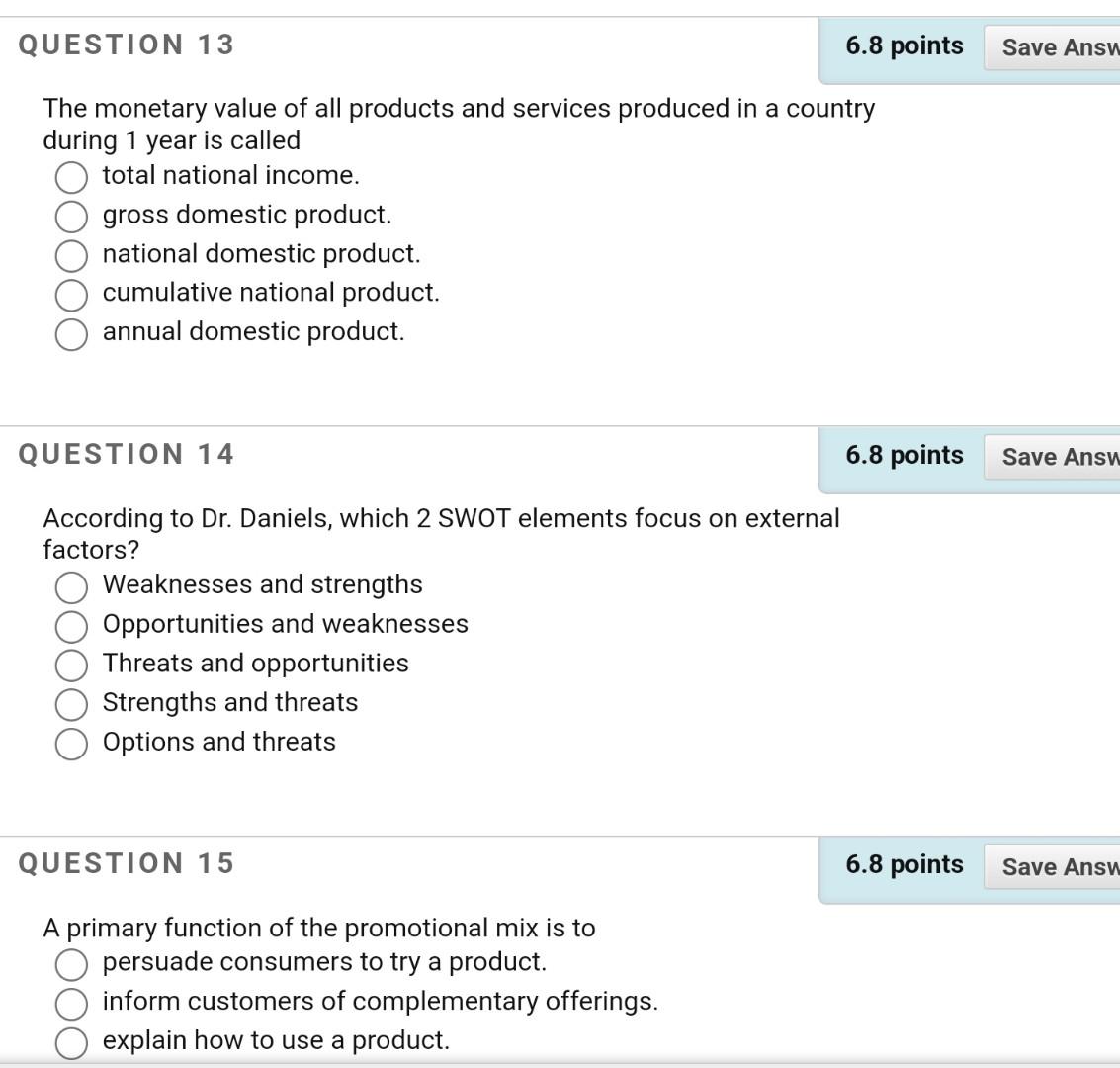 The monetary value of all products and services