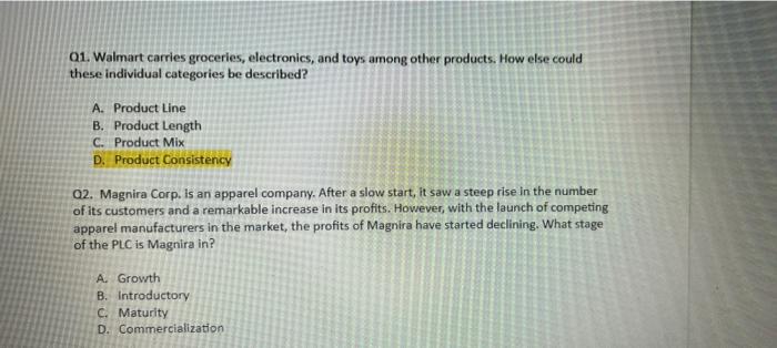 01. Walmart carries groceries, electronics, and