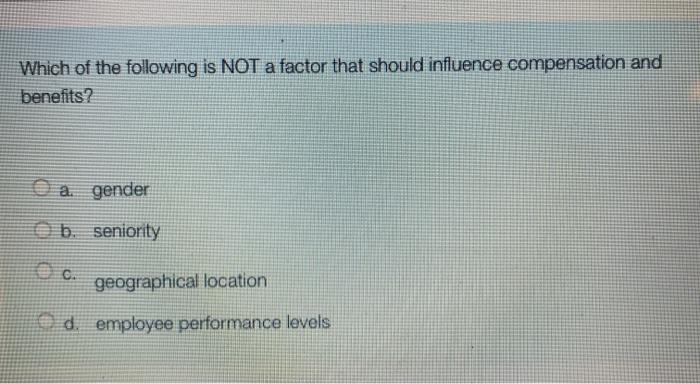 Which of the following is NOT a factor that