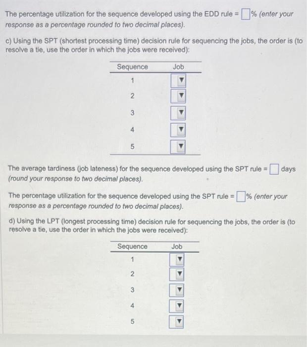 The following jobs are waiting to be processed at