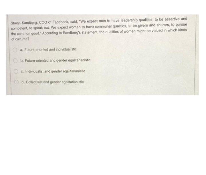 Sheryl Sandberg, COO of Facebook, said, "We