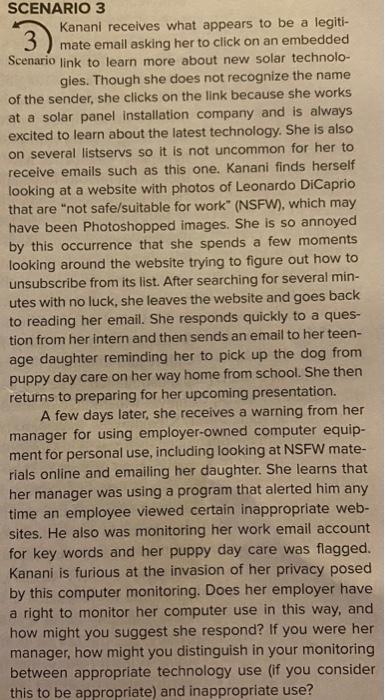 3) SCENARIO 3 Kanani receives what appears to be