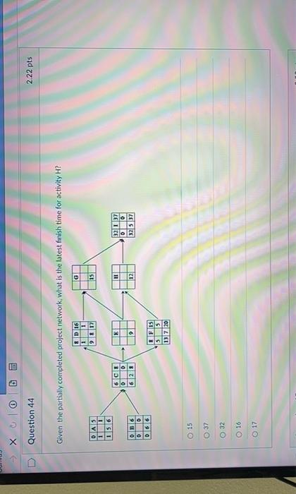 Question 45 Given the following project network,