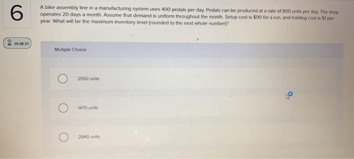 6 A bike assembly tine in a manufacturing system
