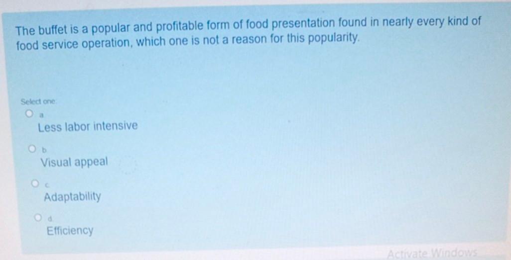 do fast The buffet is a popular and profitable