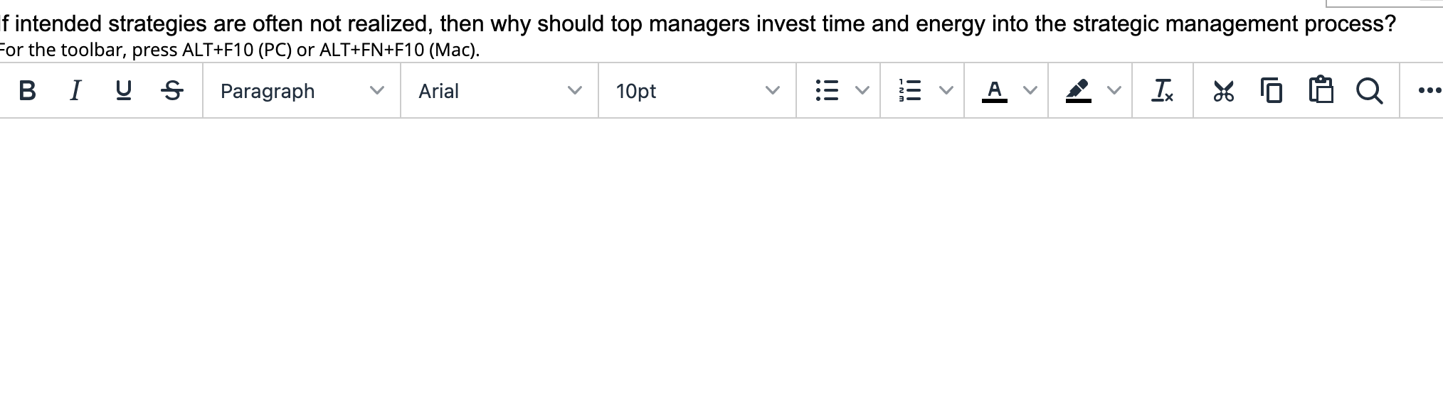 f intended strategies are often not realized,