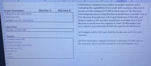 1 2 Machine A Machine B Known Parameters: 4.