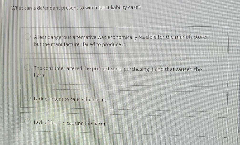 What can a defendant present to win a strict