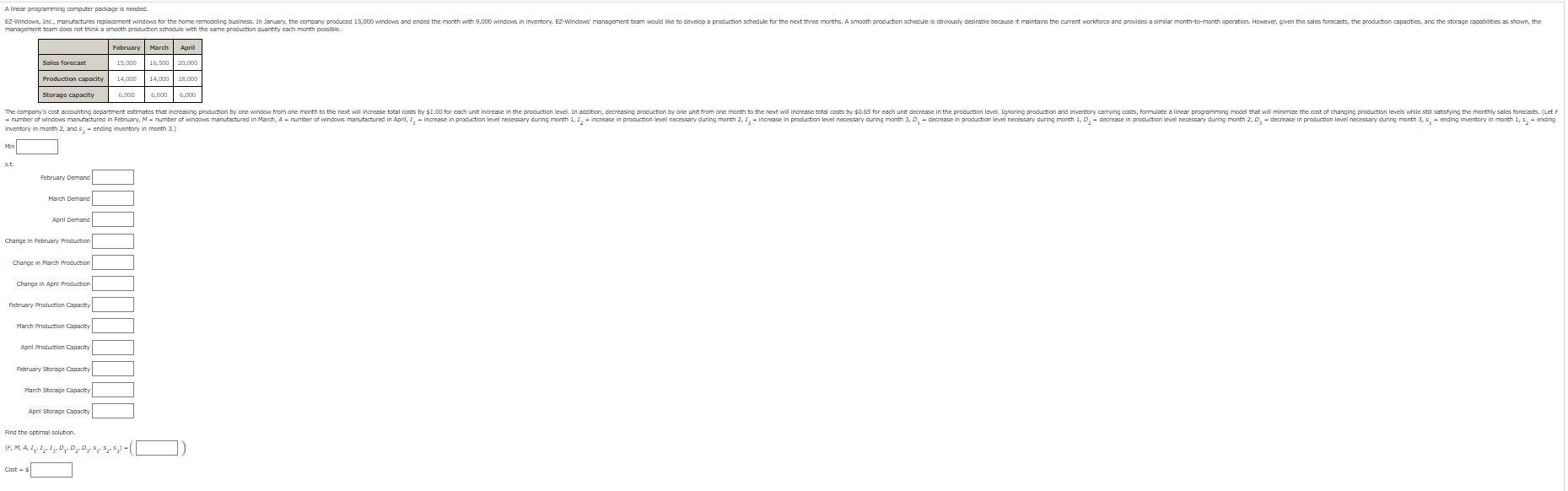 Alinear programming computer pediage is needed.