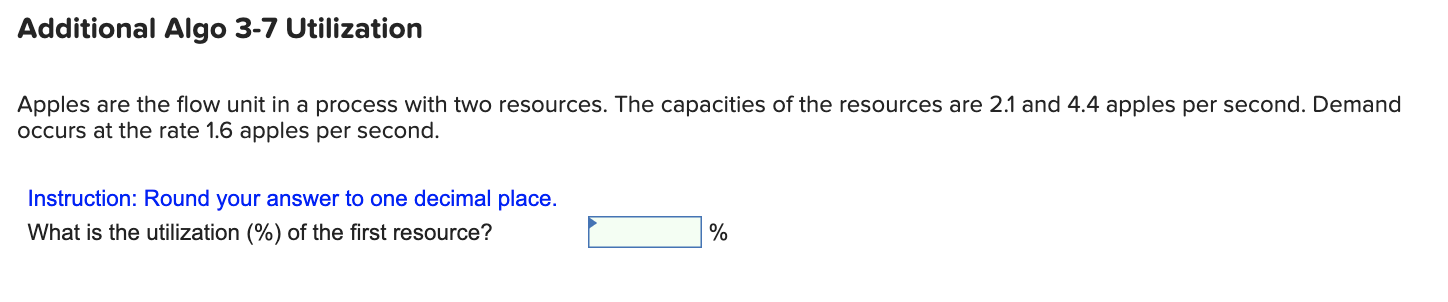 Additional Algo 3-7 Utilization Apples are the