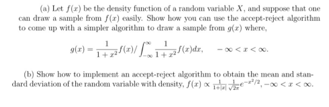 (a) Let f(x) be the density function of a random