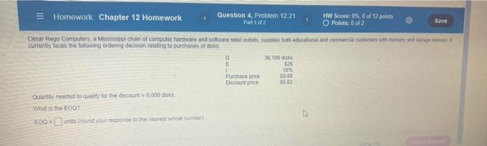 = Homework Chapter 12 Homework Question 4,