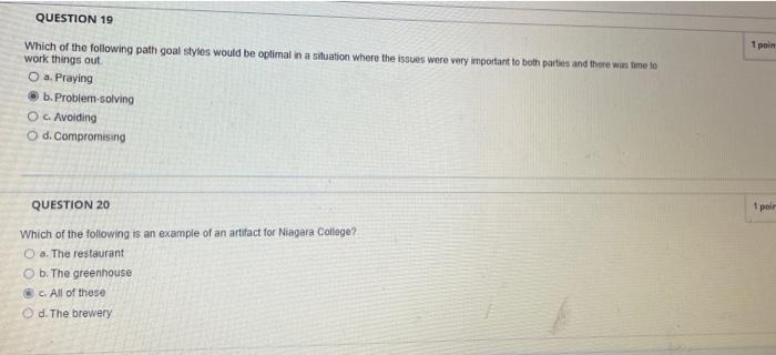 QUESTION 17 Which conflict handling style is