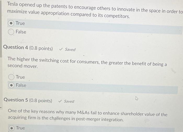 true or false questions Tesla opened up the