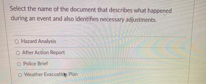 Select the name of the document that describes