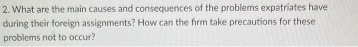 2. What are the main causes and consequences of