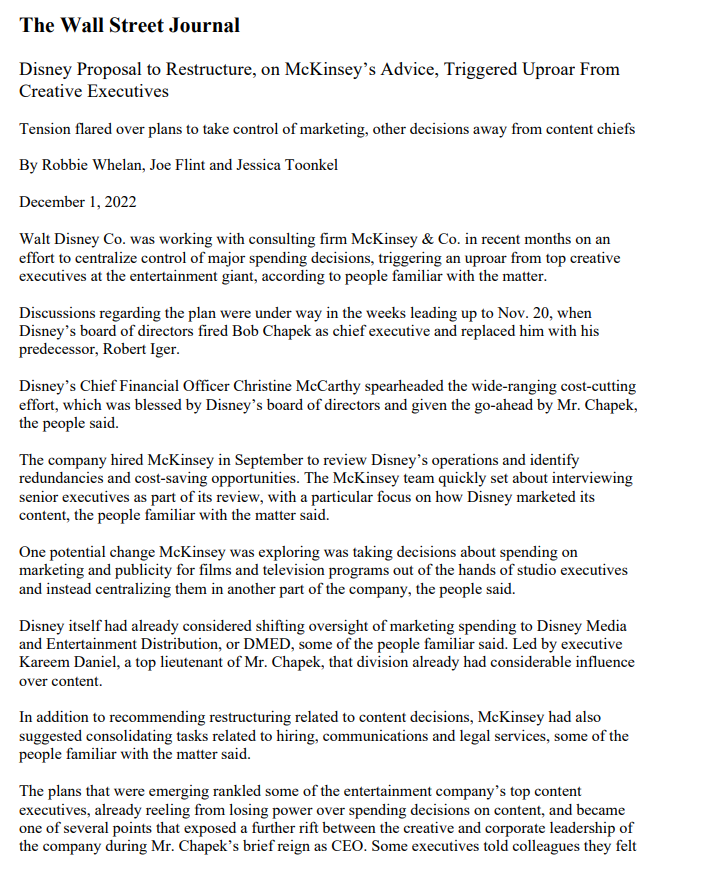 provide recommendations for Disneys returning