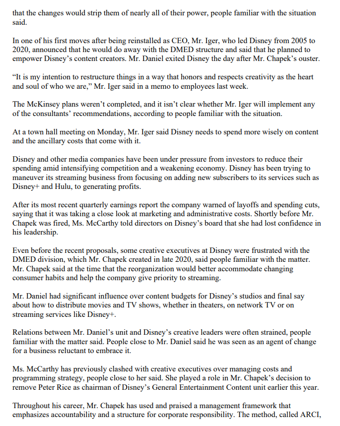 provide recommendations for Disneys returning