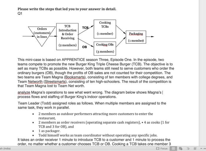 Please write the steps that led you to your